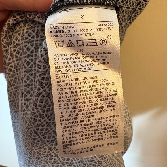 Banana Republic Black White Geometric Sleeveless Career Dress Size‎ 8 - Picture 5 of 9